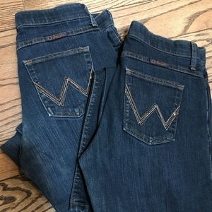 two pair Wrangler Q Baby jeans